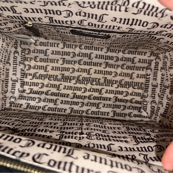 NWT Juicy Couture Black Velour Liquorice Extra Spender Tote Crossbody - Picture 8 of 10